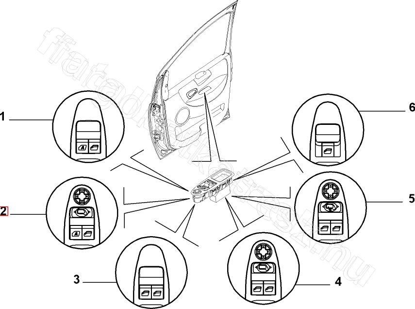 Ablakemelő kapcsoló            - JUMPY, SCUDO, EXPERT, DISPATCH - 1499608898 -  - FIAT eredeti Eredeti új 1499608898 1. kép