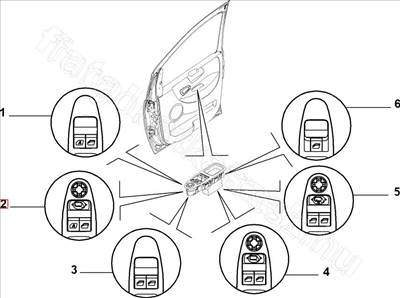 Ablakemelő kapcsoló            - JUMPY, SCUDO, EXPERT, DISPATCH - 1499608898 -  - FIAT eredeti Eredeti új 1499608898