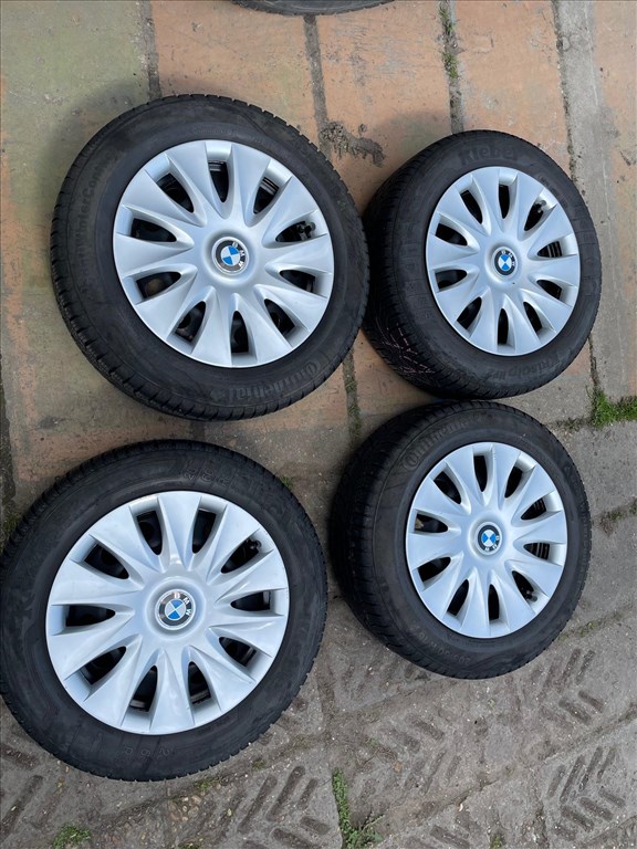  Téli BMW lemezfelni  5X120  gyári disztárcsával  205/60R16 használt téligumikkal 4. kép