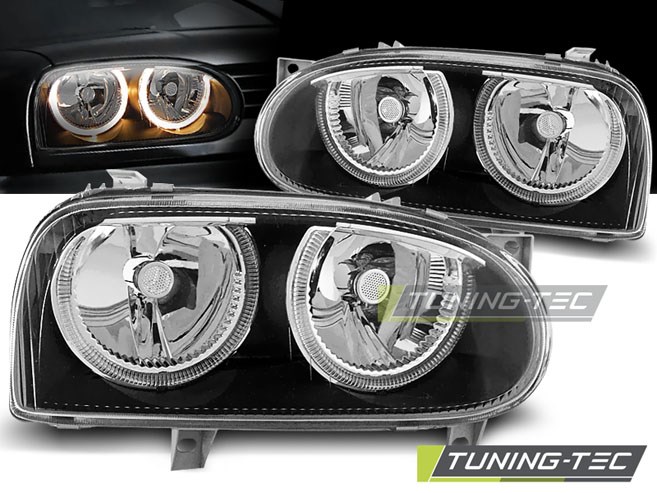 VW GOLF 3 ANGEL EYES BLACK Tuning-Tec Fényszóró 1. kép