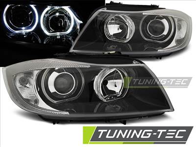 BMW E90/E91 03.05-11 LED ANGEL EYES BLACK Tuning-Tec Fényszóró