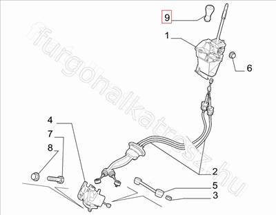 Váltógomb - JUMPY, SCUDO, EXPERT, 206+, 106, 206 - 9636632369, 2403X9 -  - FIAT eredeti Gyári beszállítói új 2403X9