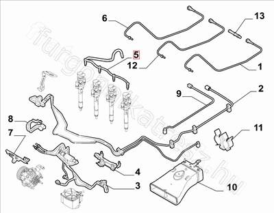 Résolajcső 1.6 MJet/HDI - JUMPY, SCUDO, EXPERT - 9660777980, 9662002480 -  - FIAT eredeti Eredeti új 9660777980