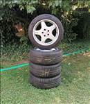 5x112 lyukosztású 17" használt alufelni, rajta 235/45 használt nyári gumi gumi