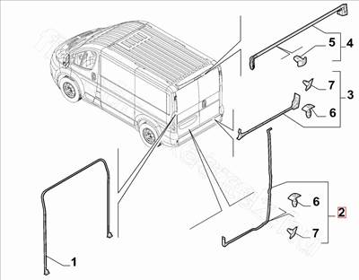 B. h. ajtó kéder H3 - JUMPER, DUCATO, BOXER - 1345173080, 871099 -  - FIAT eredeti Eredeti új 1345173080
