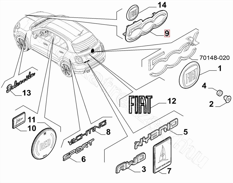 E. embléma 500 - 500e - 735765876, 735761786 -  - FIAT eredeti Eredeti új 735765876 3. kép
