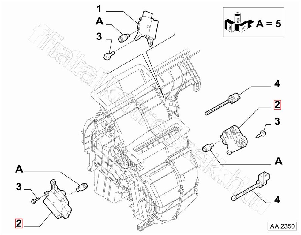 Fűtés állító motor 120 - BROOKLANDS, COROLLA, NEW, BORA, PT, COMMODORE - 77367521, 77366494 -  - FIAT eredeti Eredeti új 77367521 2. kép