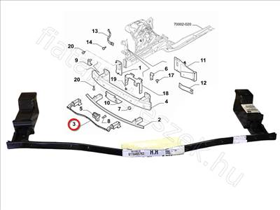 Alsó kereszttartó QV - GIULIA - 50537663 -  - FIAT eredeti Eredeti új 50537663