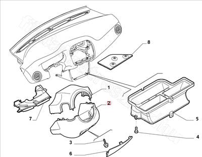 Alsó kormány burkolat   - DELTA - 735473733 -  - FIAT eredeti Eredeti új 735473733