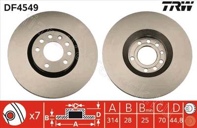 FÉKTÁRCSA - VECTRA, 9-3X, SIGNUM, 9-3 - DF4549, DF4549 -  - TRW Egyéb DF4549