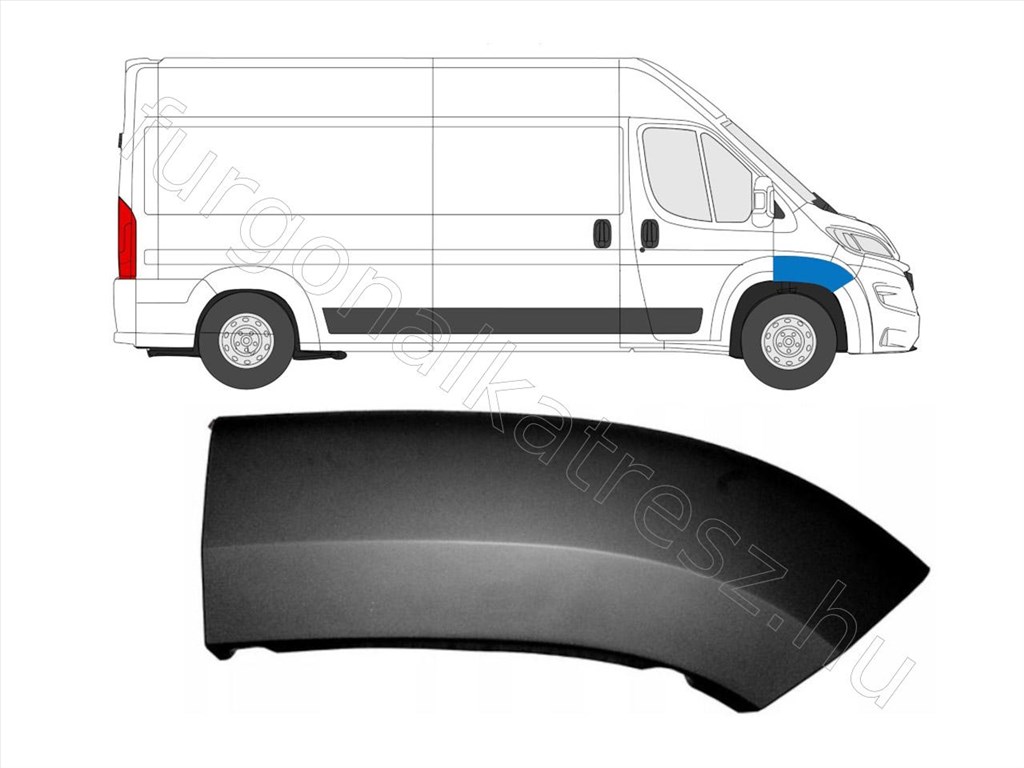 Jobb első sárvédő díszléc – Ducato, Boxer, Jumper (2017.12.09-) jobb első sárvédő szélesítés díszléc – AL91110, 735684318 – ALTOLINE utángyártott 735684318 1. kép