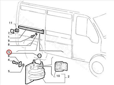 Tolóajtó középső görgő - JUMPER, DUCATO - 1323758080, 904639 -  - FIAT eredeti Eredeti új 1323758080