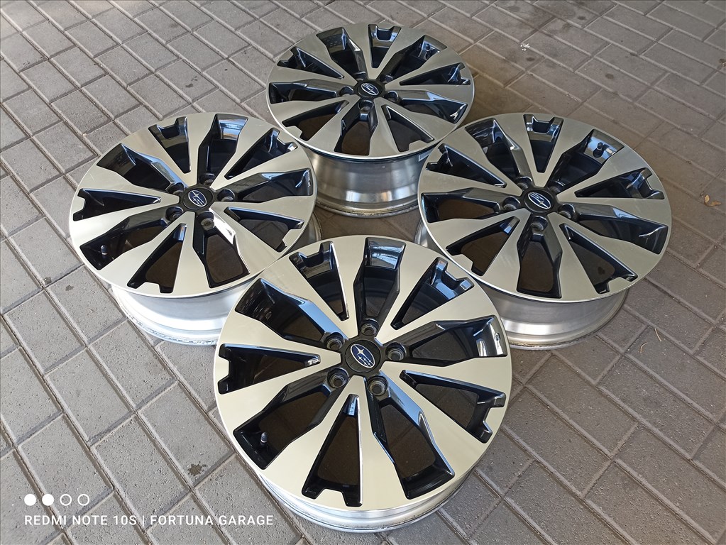 5x114,3 18" Subaru újszerű alufelni garnitúra +TPMS 2. kép