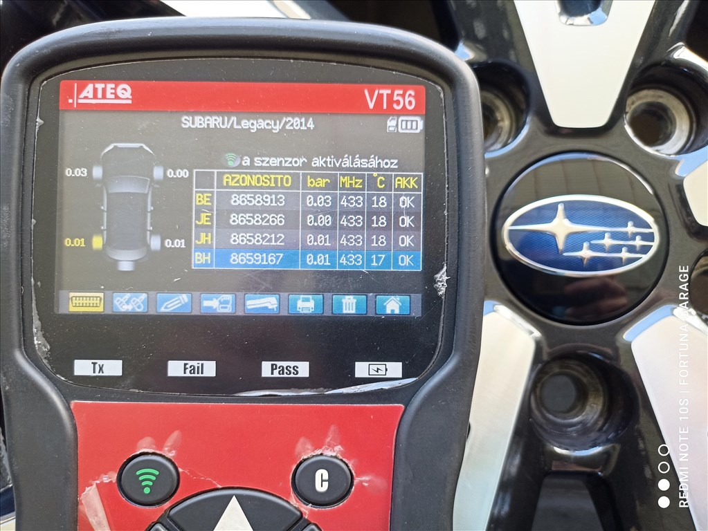 5x114,3 18" Subaru újszerű alufelni garnitúra +TPMS 10. kép