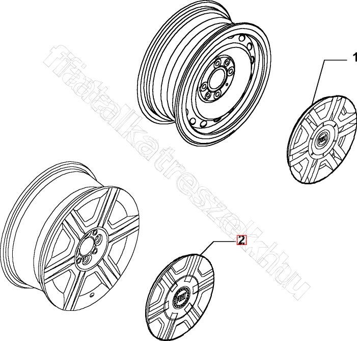 Dísztárcsa Fiat Stilo 16"  - ESTILO, ZEN, STILO, KARIMUN - 46837167 -  - FIAT eredeti Eredeti új 46837167 2. kép