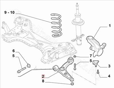 Lengőkar jobb - JUMPER, DUCATO, BOXER - 1352225080 -  - FIAT eredeti Eredeti új 1352225080