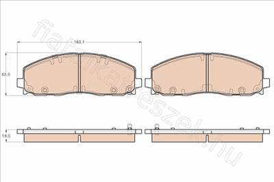 FÉKBETÉT KÉSZLET, TÁRCSAFÉK - GRAND, FREEMONT, ROUTAN, VOYAGER - GDB1944, GDB1944 -  - TRW Egyéb GDB1944