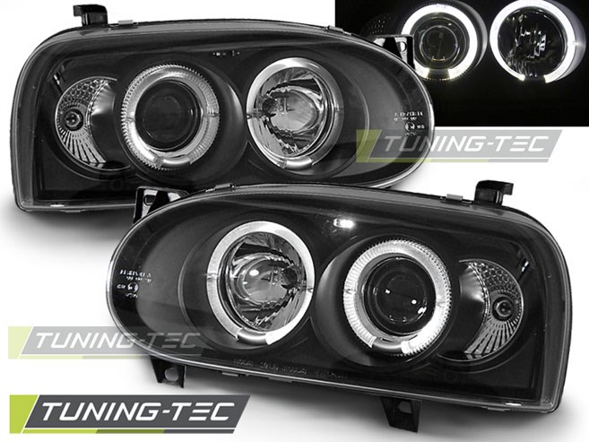 VW GOLF 3 09.91-08.97 ANGEL EYES BLACK Tuning-Tec Fényszóró 1. kép