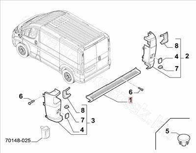 Hátsó lökhárító közép - JUMPER, DUCATO, BOXER - 735685371, 735701666 -  - FIAT eredeti Eredeti új 735685371