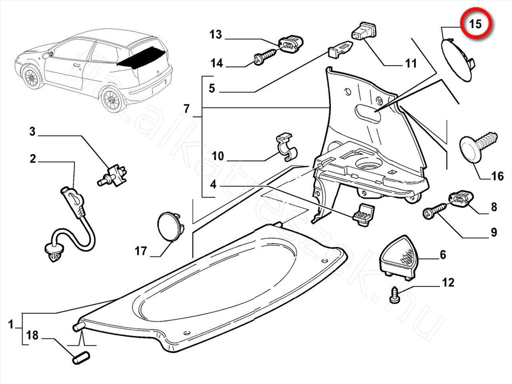 Bal oldali hátsó lámpa takaró - PUNTO - 735275158 -  - FIAT eredeti Eredeti új 735275158 2. kép