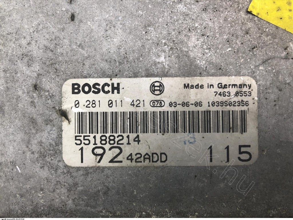 Motorvezérlő készlet - STILO - BO.55188214KIT, 0281011421 -  - Bontott Fiat  55188214KIT 6. kép