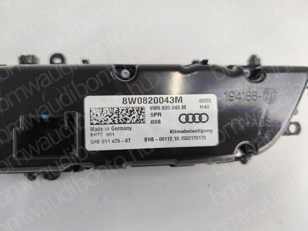 AUDI A4 B9 (8W2, 8WC) Fűtéskapcsoló egység/modul (digit klímás) (8W0820043M) 2. kép