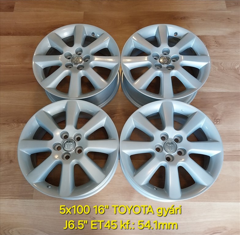 5x100 16" Toyota gyári alufelni garnitúra /Avensis, Verso, Prius/ 2. 2. kép
