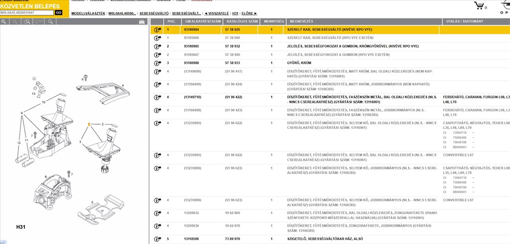 Bontásra: Opel Astra H Enjoy 1.6 (2005) benzin, sebváltó rúd mechanikus 93180984 w0l0ahl4858011047 9. kép