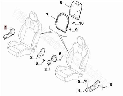 J. e. ülés borítás -  - 6500010981 -  - FIAT eredeti Eredeti új 6500010981