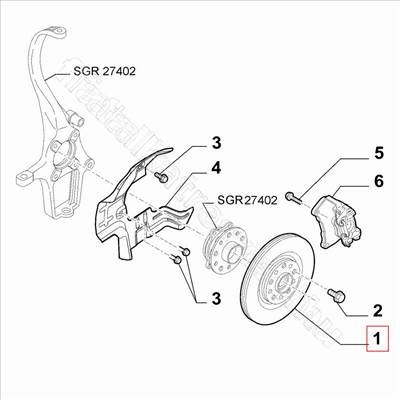 Első féktárcsa - 159, CHEROKEE, GIULIETTA, BRERA, SPIDER - 51767384 -  - FIAT eredeti Eredeti új 51767384