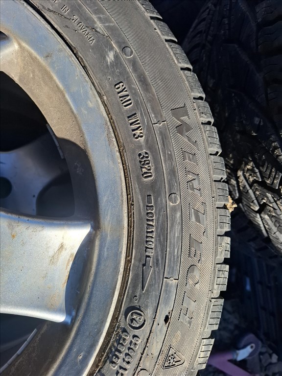  5x108 lyukosztású 15" használt alufelni, rajta 185/65 használt téli gumi gumi  2. kép