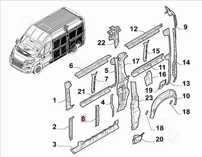 Belső váz merevítés            -  - 53200133 -  - FIAT eredeti Eredeti új 53200133