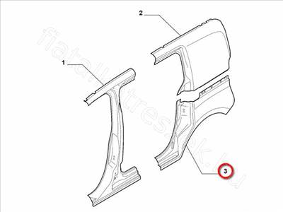 Hátsó sárvédő alsórész bal - DOBLO - 71765438 -  - FIAT eredeti Eredeti új 71765438