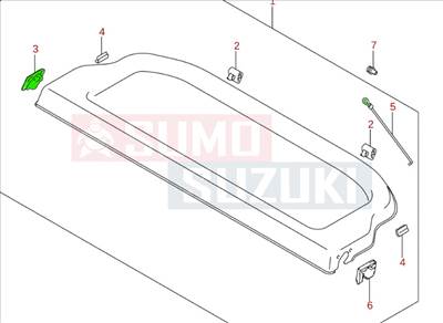 Suzuki Ignis 2017-től kalaptartó oldal tartó jobb 88913-62R00