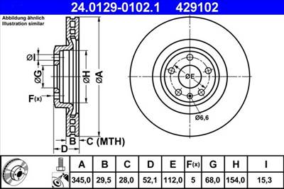 féktárcsa ATE 24.0129-0102.1 for VAG