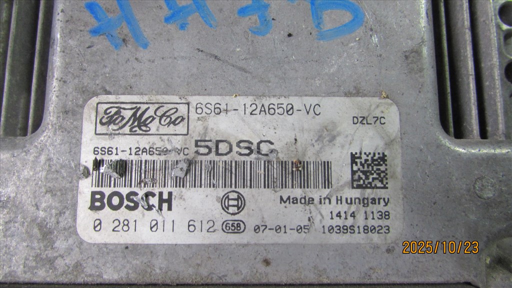 Ford Fusion 2009 1.6D HHJB motorvezérlő  6s6112a650vc 2. kép