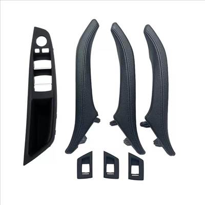 BMW F10/F11/F18  Bőrözött ajtóbehúzó, kapaszkodó szett Fekete