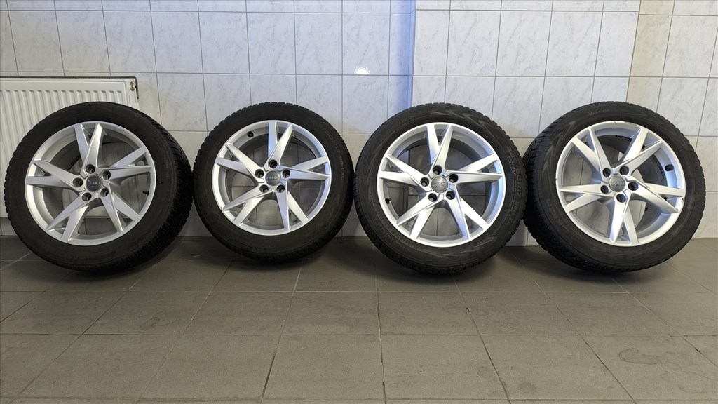  5x112 17" használt (gyári AUDI) alufelni, rajta 225/50 használt Nokian téli gumi 2. kép