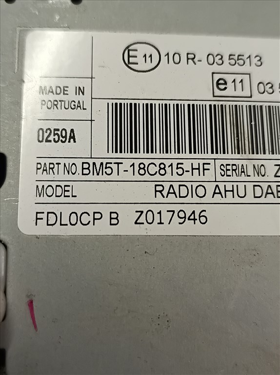 BM5T-18C815-HF rádió – Ford Focus Mk3 / C-Max cd lejátszó rádió  3. kép