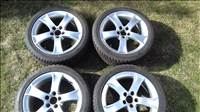 5x100 osztású 6,5J 16" használt (gyári felni) alufelni Vw Seat Skoda 205/45 négyévszakos gumikkal