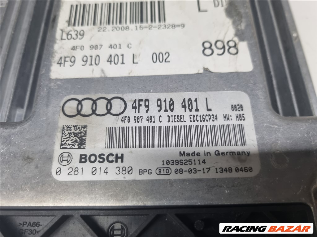 Audi A6 (C6 - 4F) 3.0 TDI quattro motorvezérlő elektronika  0281014380 4f0907401c 2. kép