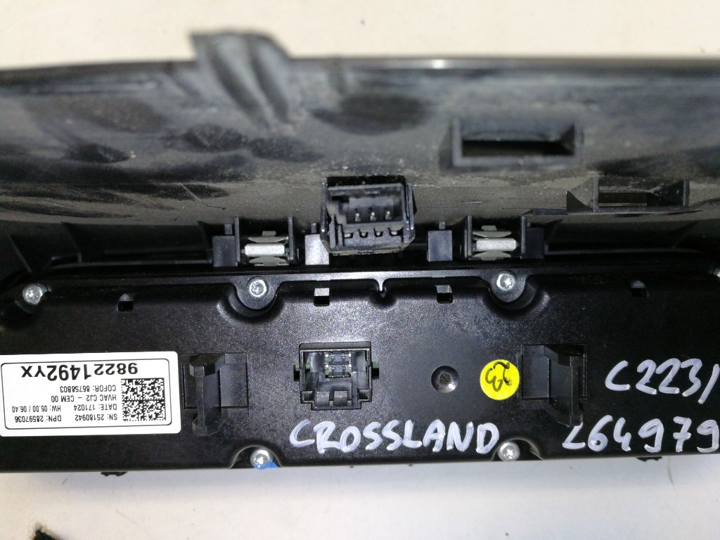 Opel crossland X  fûtéskapcsoló (fûtés kapcsoló) 98221492YX 5. kép