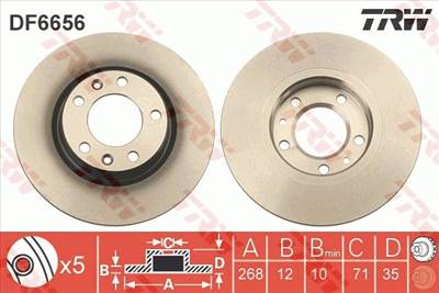féktárcsa TRW DF6656 for VAUXHALL, CITROËN, DS, OPEL, …
