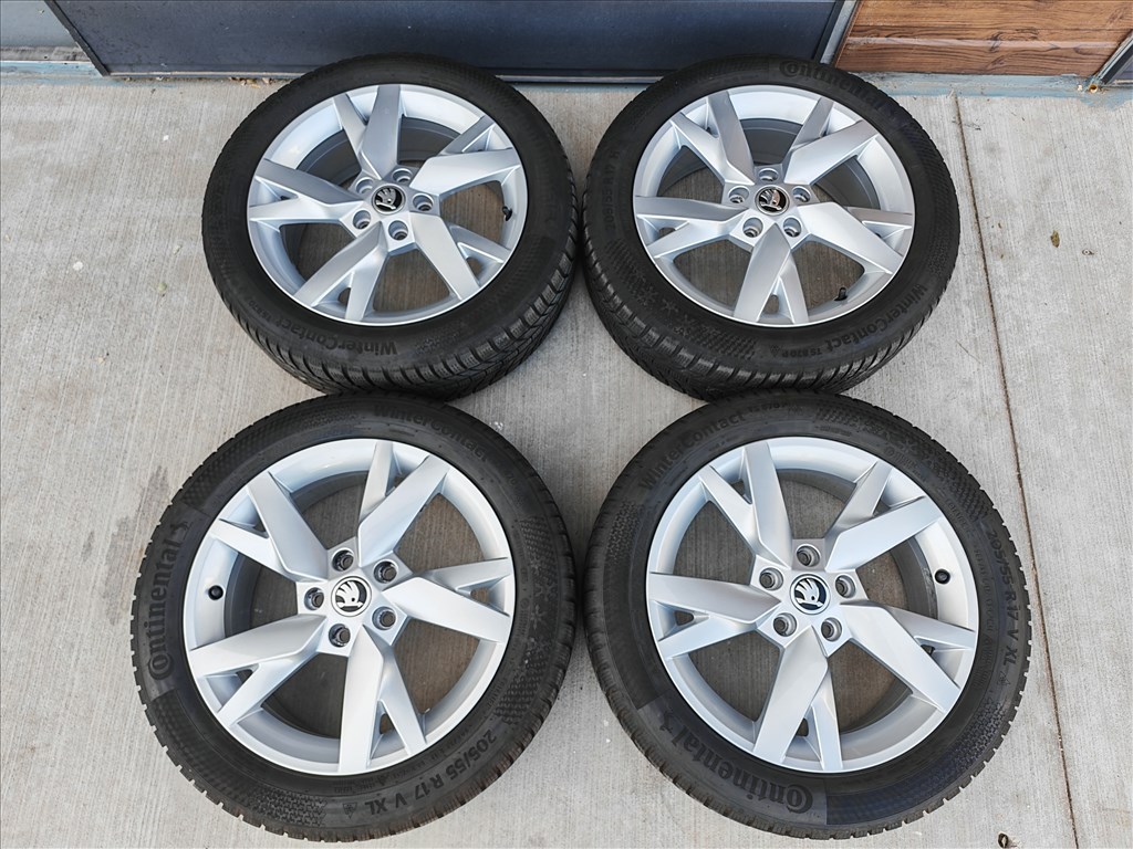 17" 5x112 Skoda "Lyra" Octavia 4 gyári alufelni szett téligumikkal! 2. kép