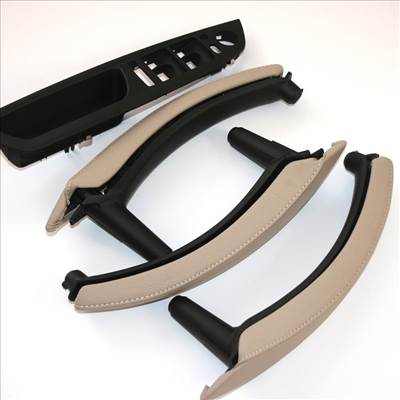 BMW E70/E71 X5-X6 Bőrözött teljes ajtóbehúzó, kapaszkodó Szett oyster