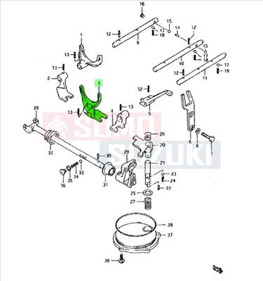 Maruti 800 sebességváltó kapcsoló villa III.-IV. sebesség 25221-78006
