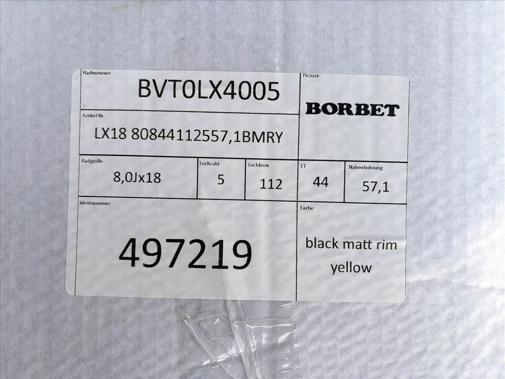 Borbet LX18 18" 5x112 ÚJ alufelni 18 coll VW Seat Skoda 3. kép