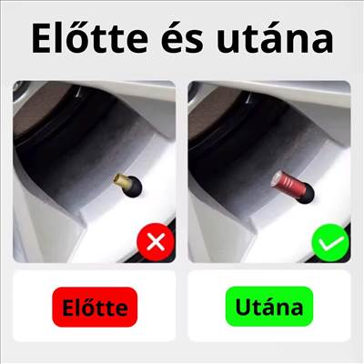 Tesla fém szelepsapka szett - piros