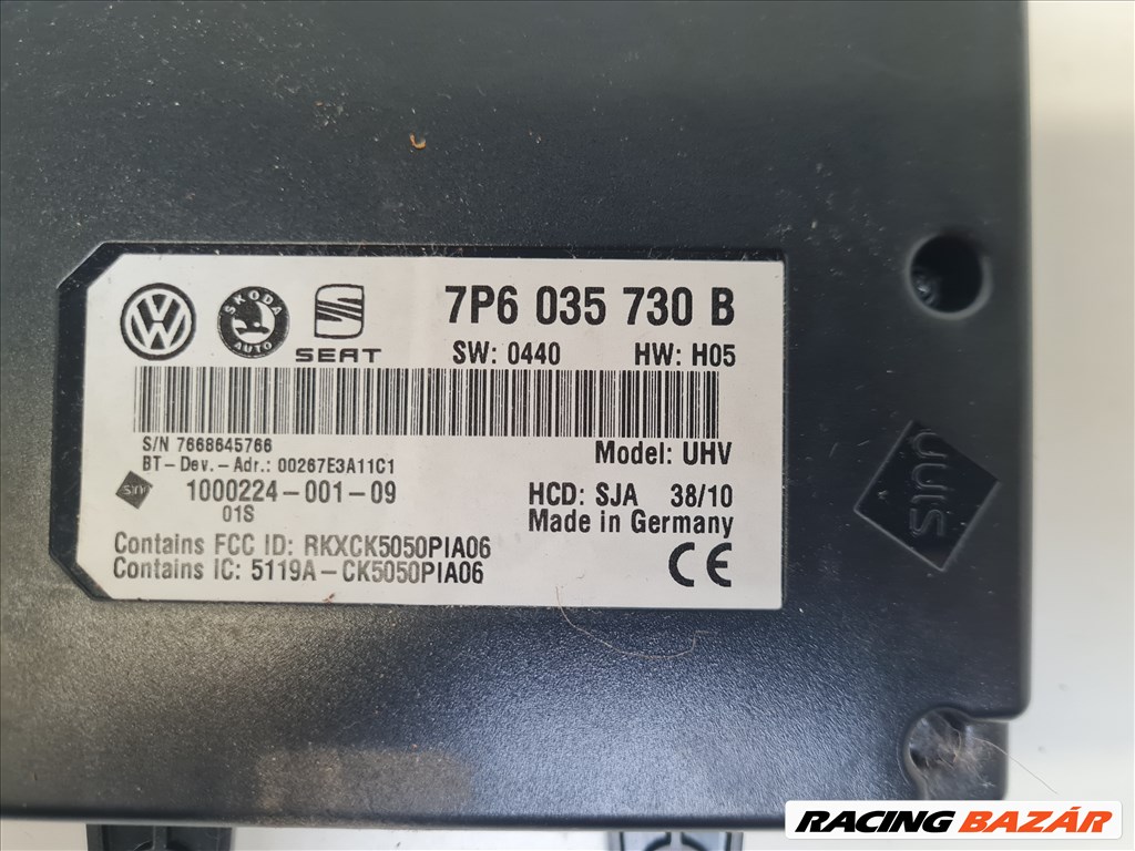 Volkswagen Golf VI bluetooth elektronika (25163) 7P6 035 730 B 7p6035730b 2. kép
