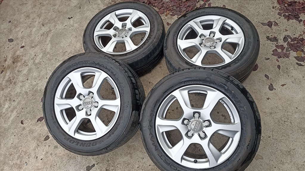  5x112 r 16" (gyári felni) magnézium felni, rajta kopott gumi  1. kép